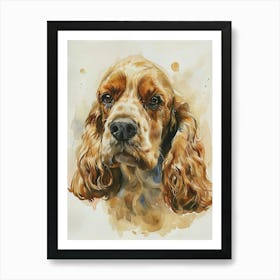 Cocker Spaniel Watercolor Painting 1 Art Print