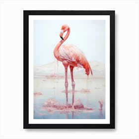 flamingo illustration Art Print