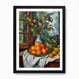 Flower Vase Bouvardia With A Cat 4 Impressionism, Cezanne Style Art Print