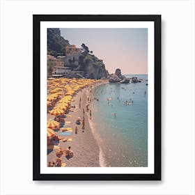Beach Of Italy Summer Vintage Photography Art Print