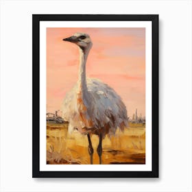 Bird Painting Ostrich 3 Art Print