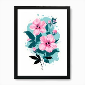 Pink Flowers 11 Art Print