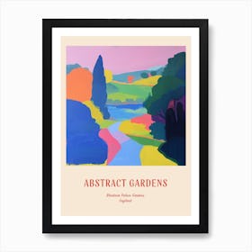 Colourful Gardens Blenheim Palace Gardens England 2 Red Poster Art Print