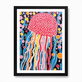 Polka Dot Pop Art Jelly Fish 1 Art Print