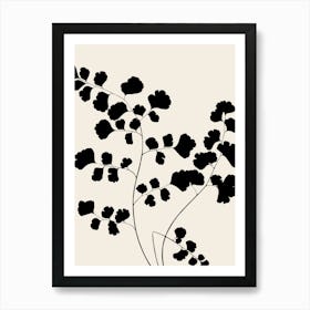 Fern Leaves in Black, Farmhouse Botanical Art Print