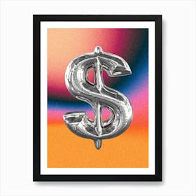 Chrome Dollar Sign Poster Art Print