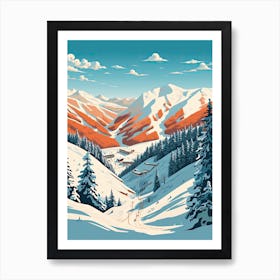 Taos Ski Valley   New Mexico, Usa, Ski Resort Illustration 1 Simple Style Art Print
