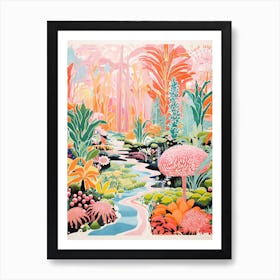 Melbourne Gardens Abstract Riso Style 4 Art Print