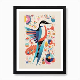 Colourful Scandi Bird Common Tern 2 Art Print