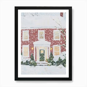 House In The Snow. Christmas Acrylic Art Print