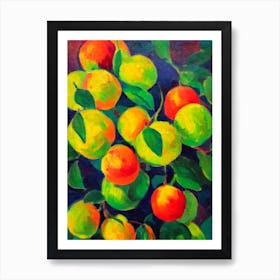 Pummelo 2 Fruit Vibrant Matisse Inspired Painting Fruit Art Print