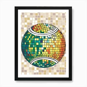 Mosaic Tennis Ball Art Print