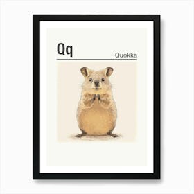 Animals Alphabet Quokka 4 Art Print
