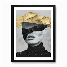 Black And Gold Woman Art Print