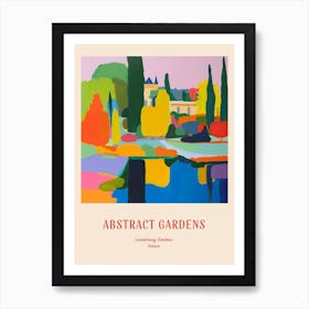 Colourful Gardens Luxembourg Gardens France 1 Red Poster Art Print