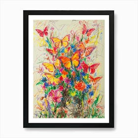 Bouquet Of Butterflies Art Print