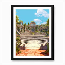 Bodrum Castle St Peters Caastle Pixel Art 2 Art Print