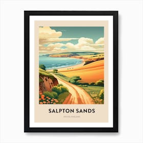 Devon Vintage Travel Poster Salpton Sands Art Print