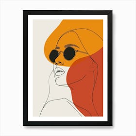 Portrait Of A Woman With Sunglasses Contemporary Boho Chic Art Print