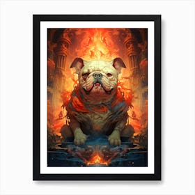 Bulldog In Flames Art Print