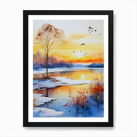 Winter Sunset 6 Art Print