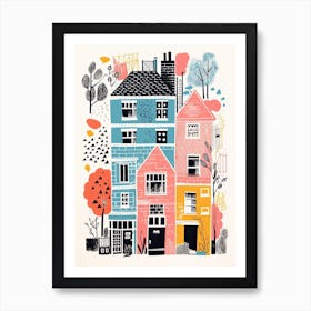 A House In Manchester, Abstract Risograph Style 1 Art Print