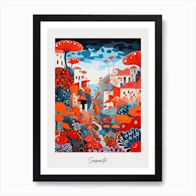 Poster Of Sorrento, Italy, Illustration In The Style Of Pop Art 3 Art Print