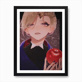 Girl Holding An Apple Art Print