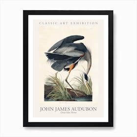 Great Blue Heron, Birds Of America, John James Audubon Poster Art Print