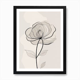 Flower Line Art Abstract 3 Art Print