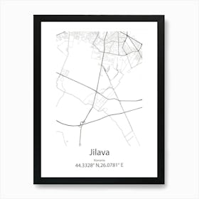 Jilava,Romania Minimalist Map Póster