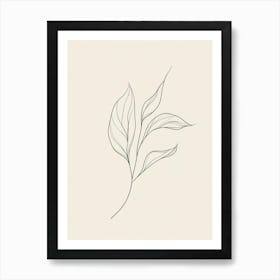 Line Drawing Of A Leaf Art Print