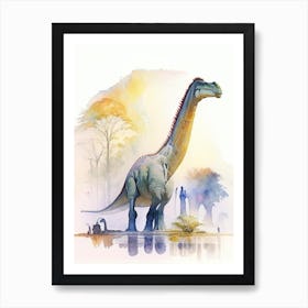 Diplodocus Watercolour Dinosaur Art Print