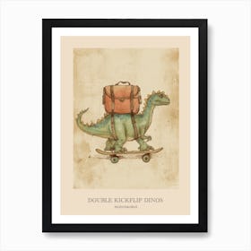 Nodosaurus Vintage Dinosaur Poster 1 Art Print