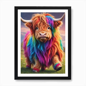 Rainbow Cow 3 Art Print