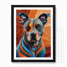 Dog With A Colorful Body Art Print