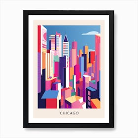 Chicago Colourful Travel Poster 6 Art Print