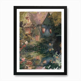 Fairytale Monet Pond Scrapbook Collage 5 Art Print