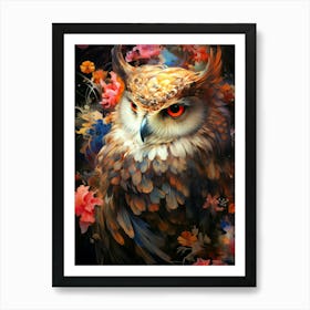 Floral Fantasy Owl Forest Art Print