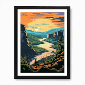 Columbia River Washington Retro Pop Art 14 Art Print