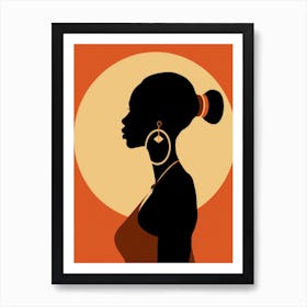 Silhouette Of African Woman 10 Art Print