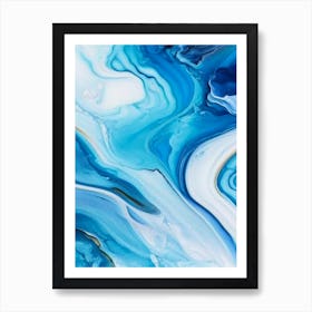 Water Inspired Fantasy Or Surrealistic Art Waterscape Marble Acrylic Painting 3 Art Print