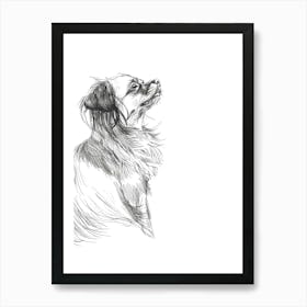 Dog Portrait Line Sketch 1 Art Print