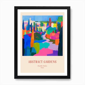 Colourful Gardens Versailles Gardens France 3 Red Poster Art Print