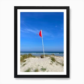Flag On The Beach Art Print