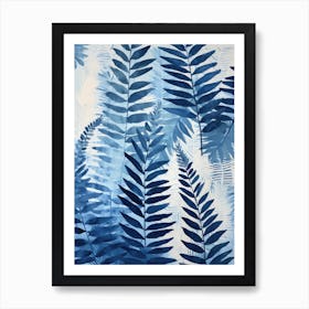 Blue Ferns Art Print