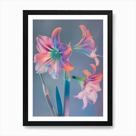 Iridescent Flower Amaryllis 3 Art Print