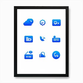 Blue Icons Art Print