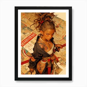 Samurai Girl 3 Art Print