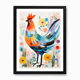 Bird Painting Collage Chicken 8 Art Print